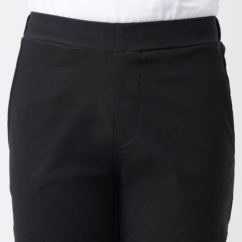 レーヨン混裏起毛テーパードパンツ メンズ Sale M ブラック メンズ