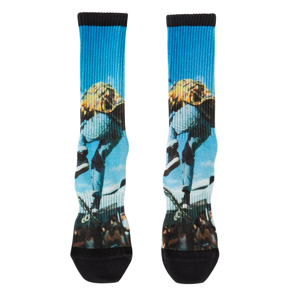 【360°プリントC柄】クルー丈サポートソックス BDR011C スカイブルー