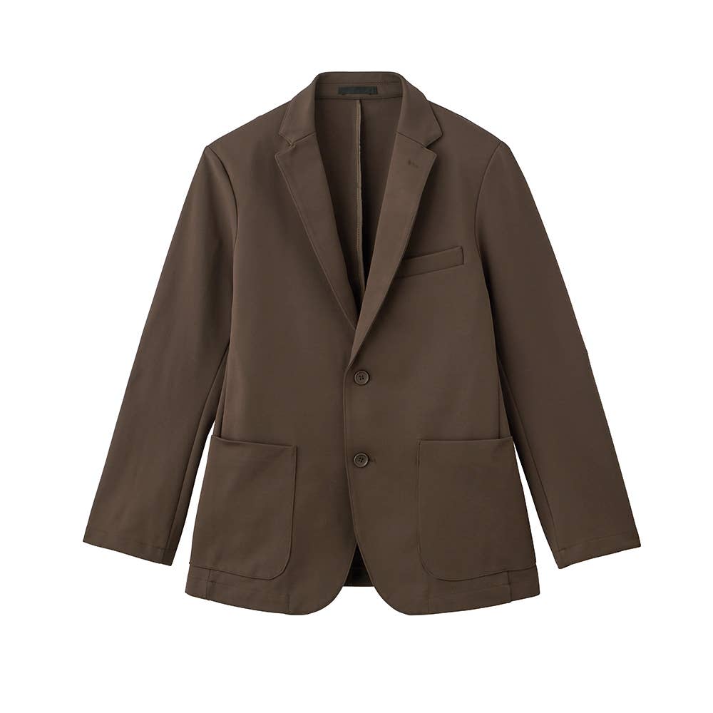 【スマートダブルニット】テーラードジャケット【送料無料】 BDU192 ブラウン