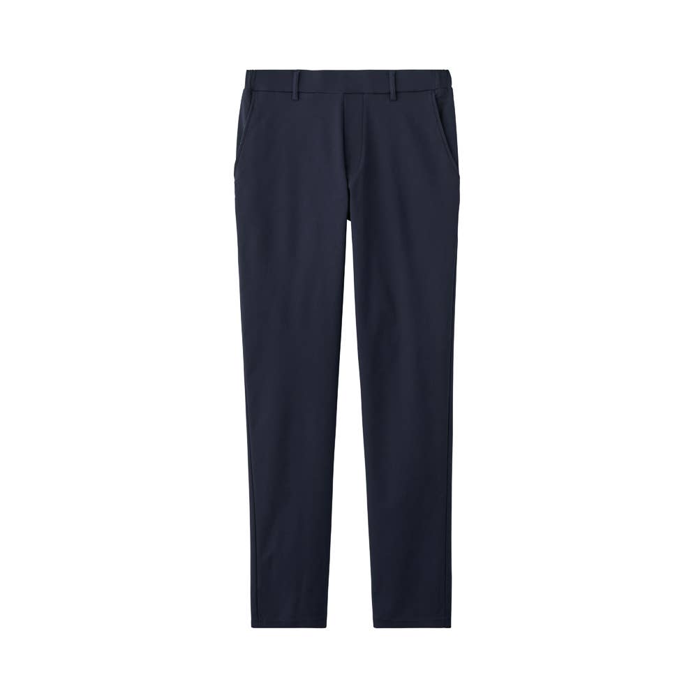 【テーパード】レーヨン混裏起毛 ストレッチパンツ BDW129 ネービー