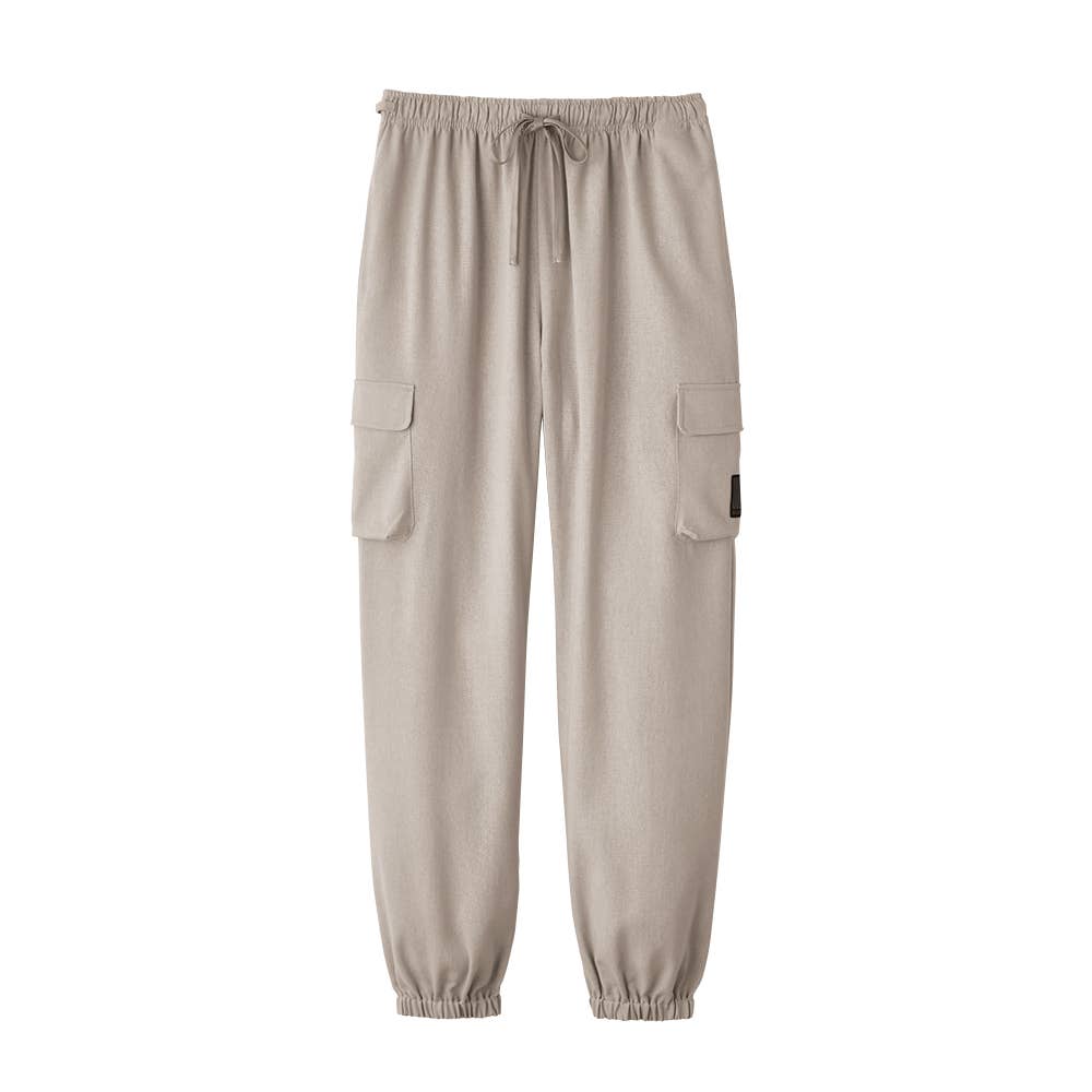 【ドライ・軽量】ライトリネン カーブパンツ【SALE】 BDX482 サンドベージュ