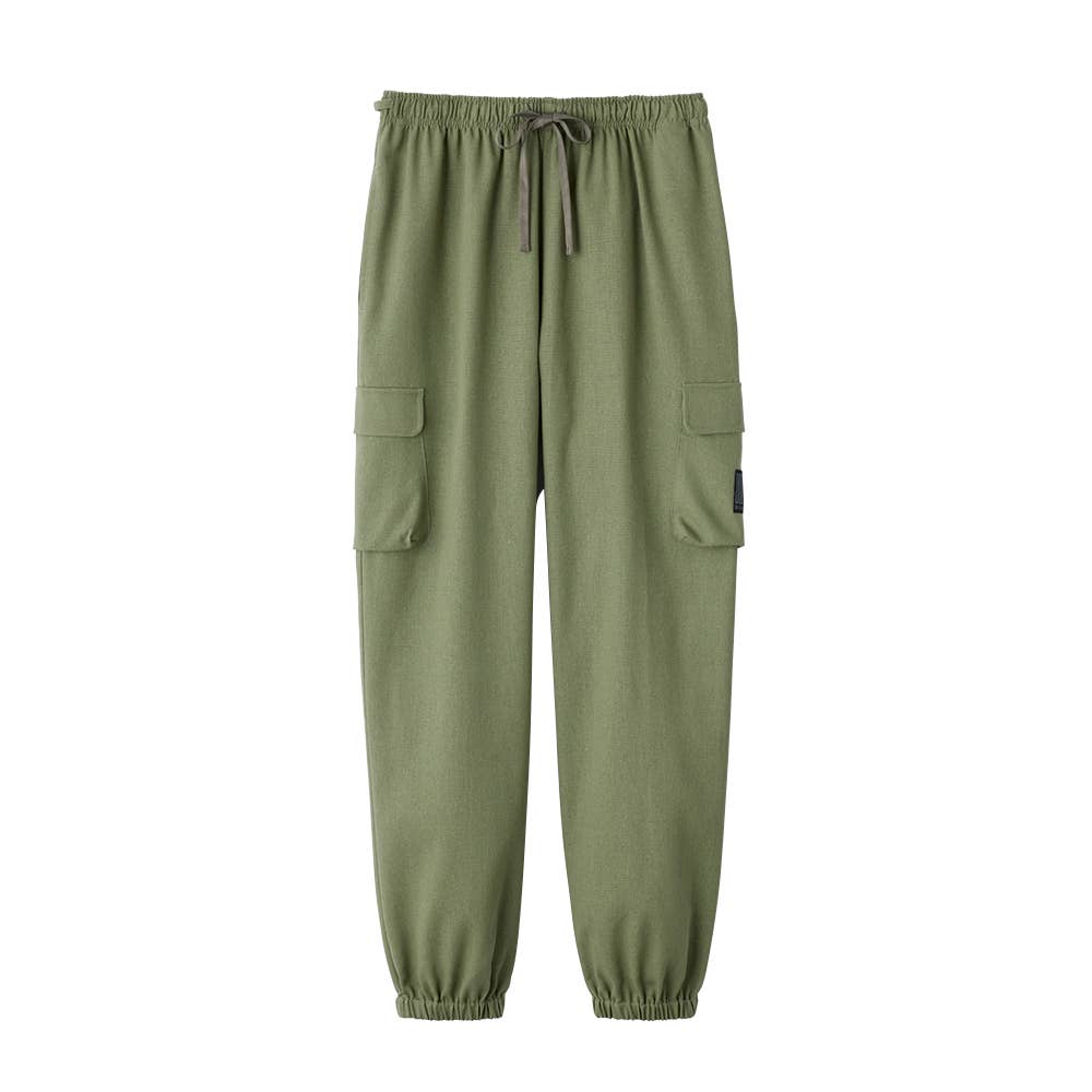 【ドライ・軽量】ライトリネン カーブパンツ【SALE】 BDX482 オリーブGRN