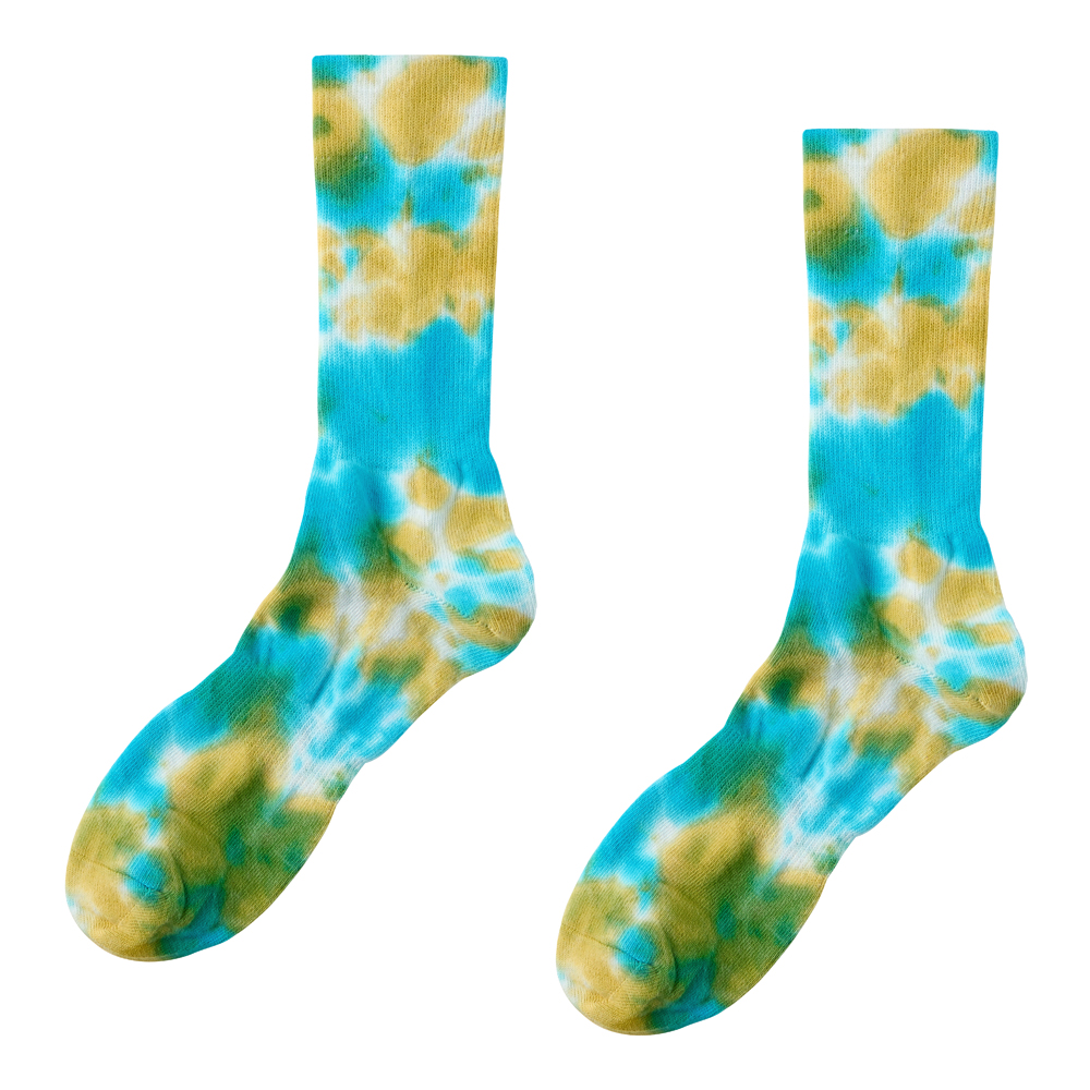 【ネット限定お得3足セット】クルー丈ソックス タイダイ柄【SALE】 BDX803 ブルー