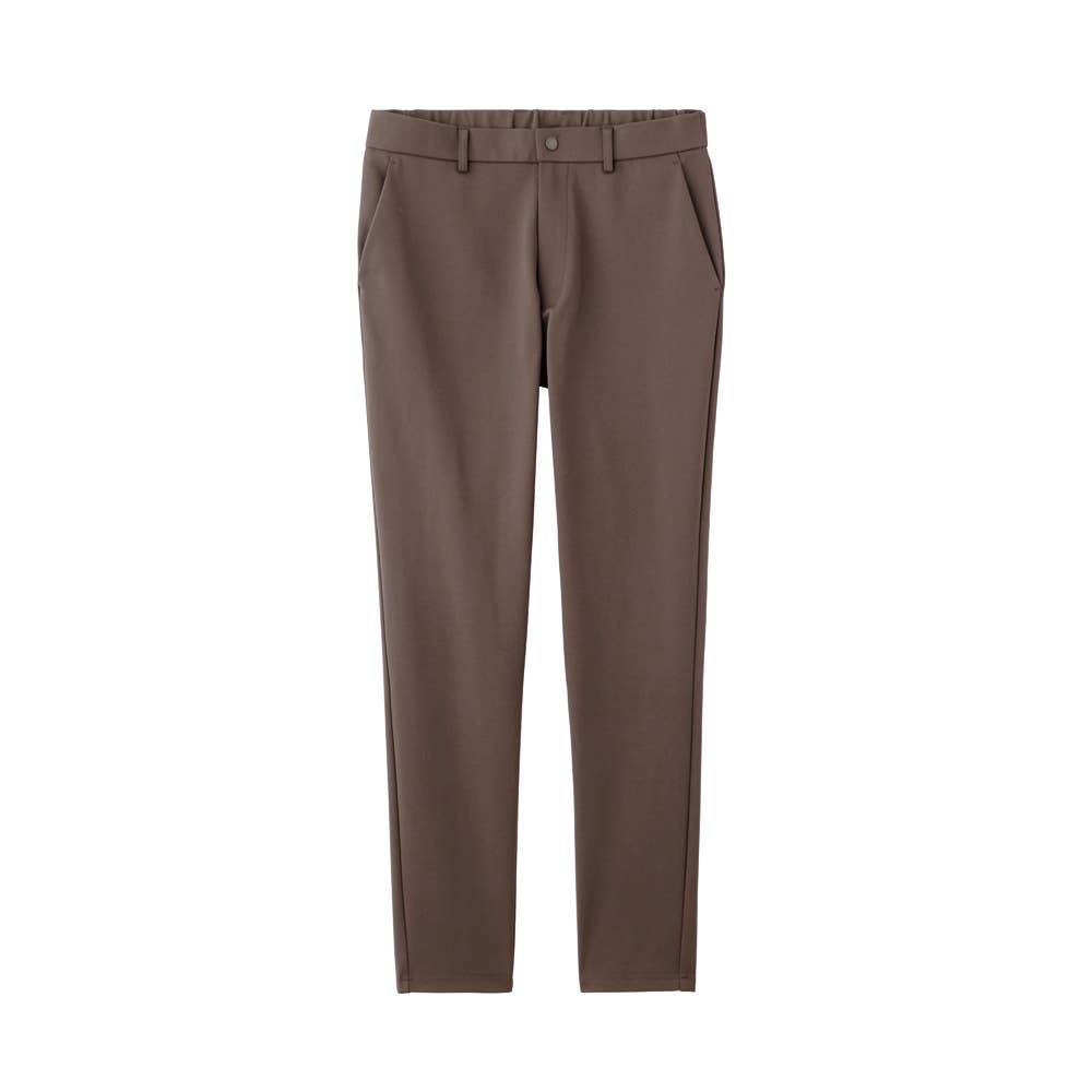 【テーパード】スマートダブルニットストレッチパンツ BDY192 ブラウン