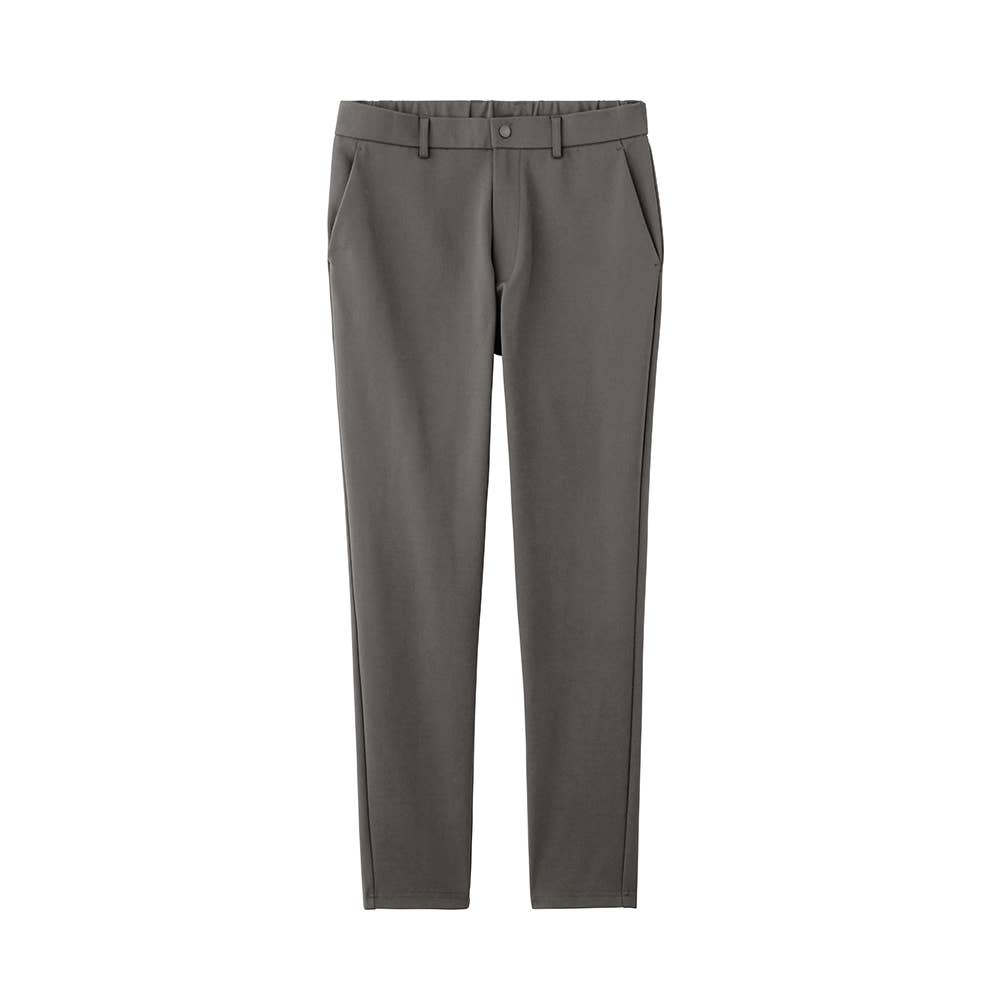 【テーパード】スマートダブルニットストレッチパンツ BDY192 グレー