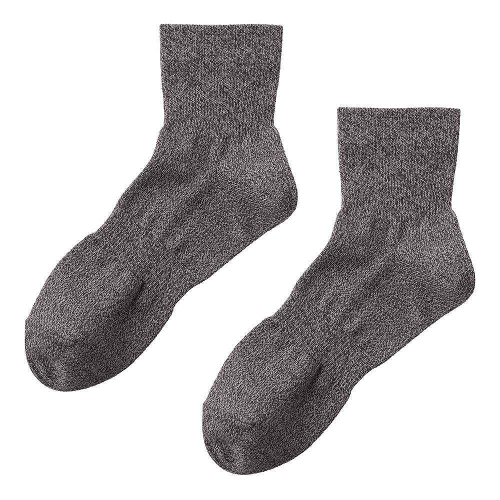 【ネット限定お得３足セット】ショート丈ソックス 杢調 BDY807 ミックスブラック