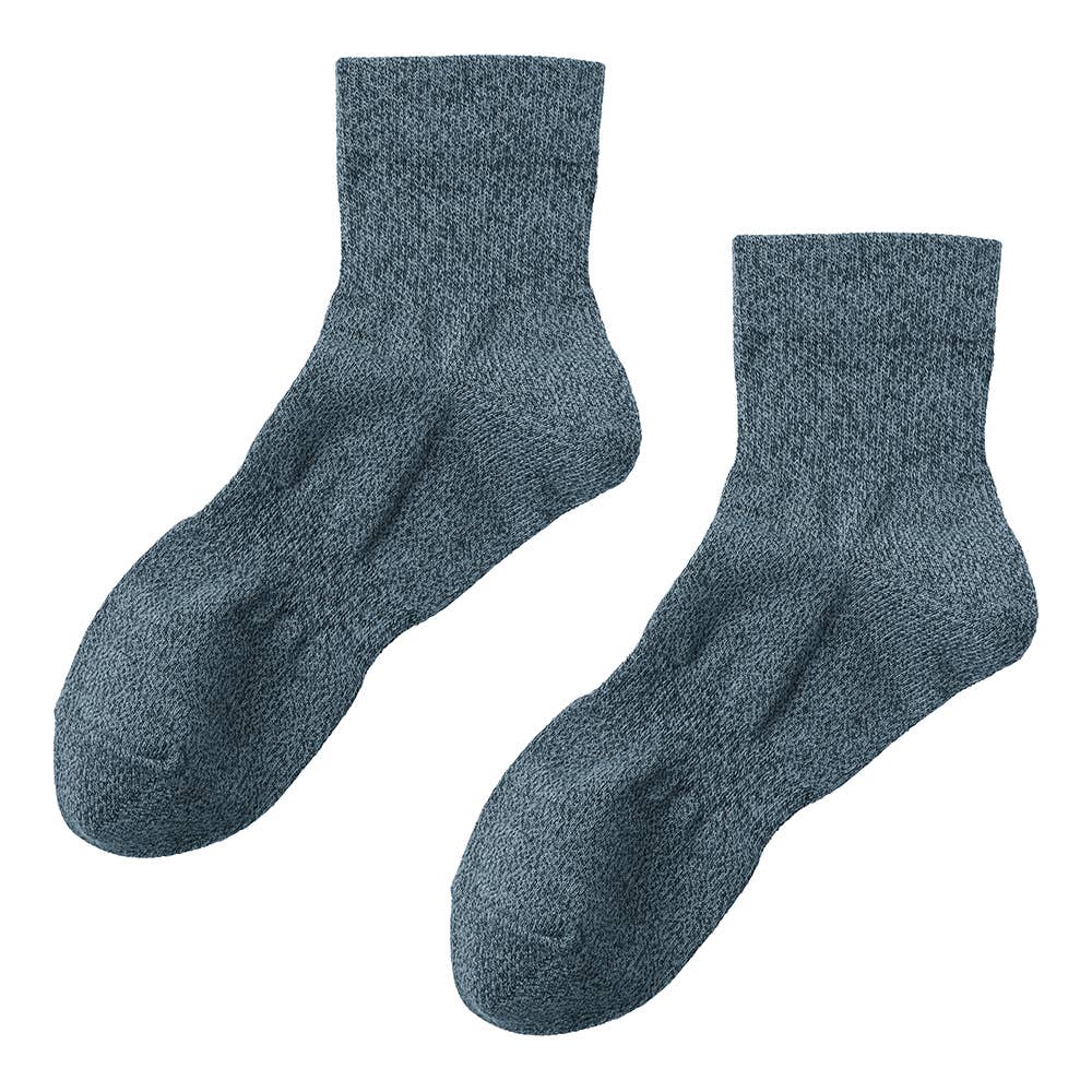 【ネット限定お得３足セット】ショート丈ソックス 杢調 BDY807 ミックスブルー