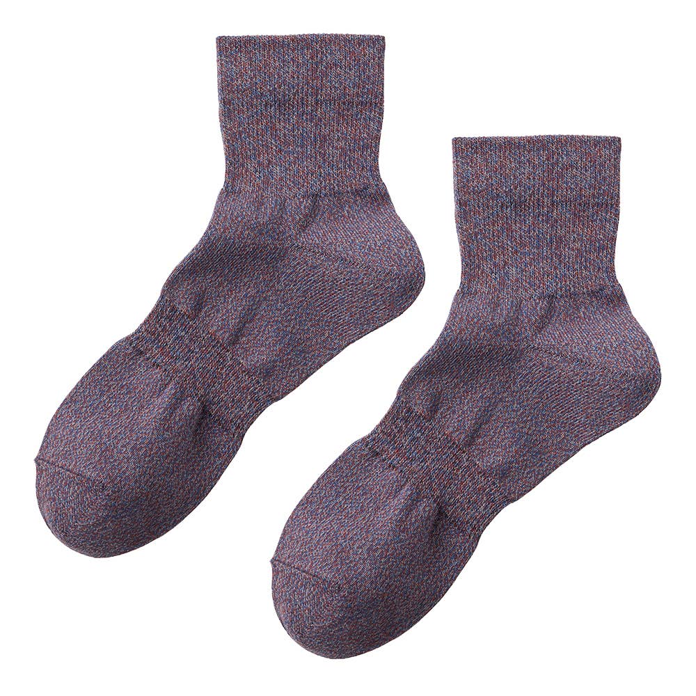 【ネット限定お得３足セット】ショート丈ソックス 杢調 BDY807 ミックスブラウン