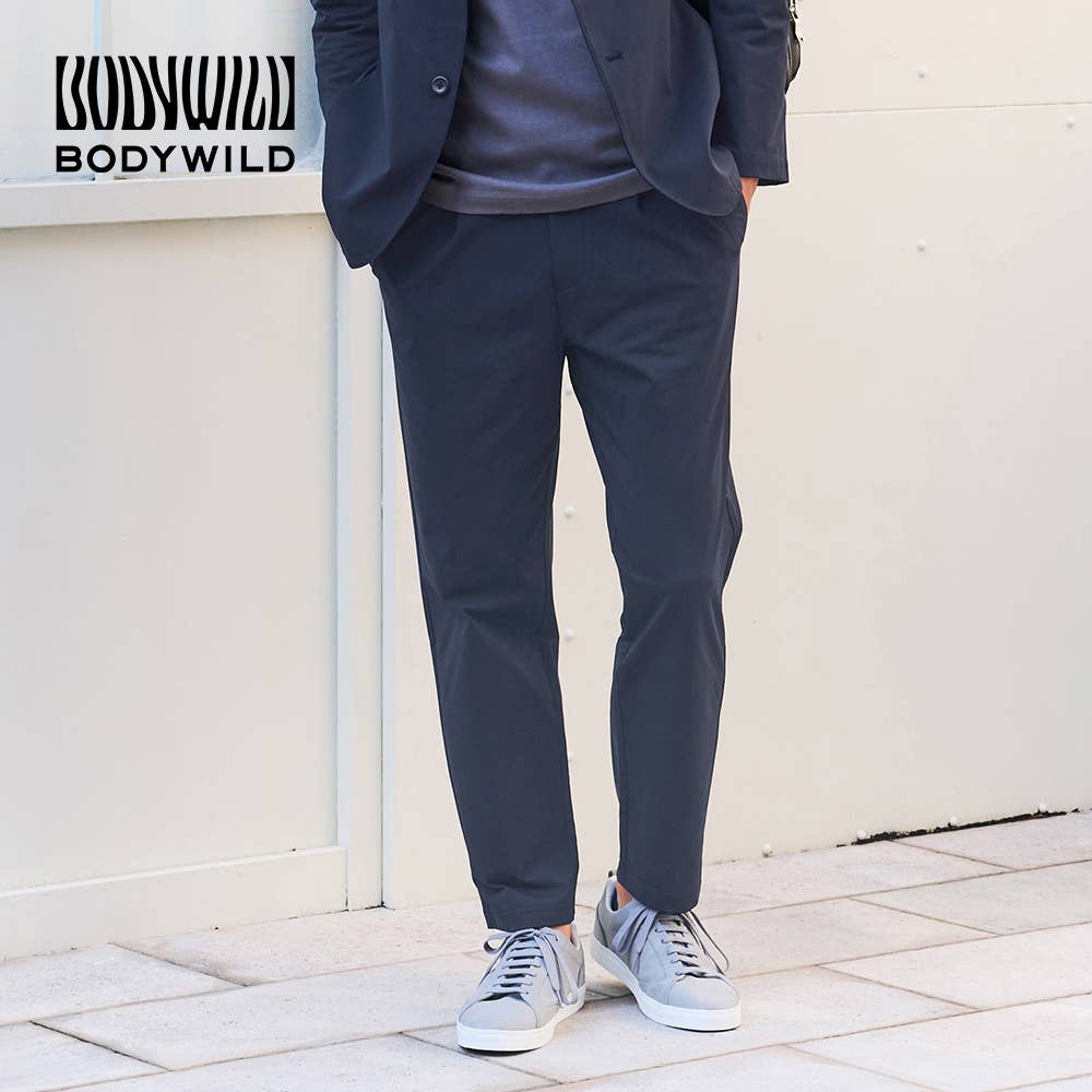 【メッシュストレッチ】テーパードパンツ ベルトループ付き