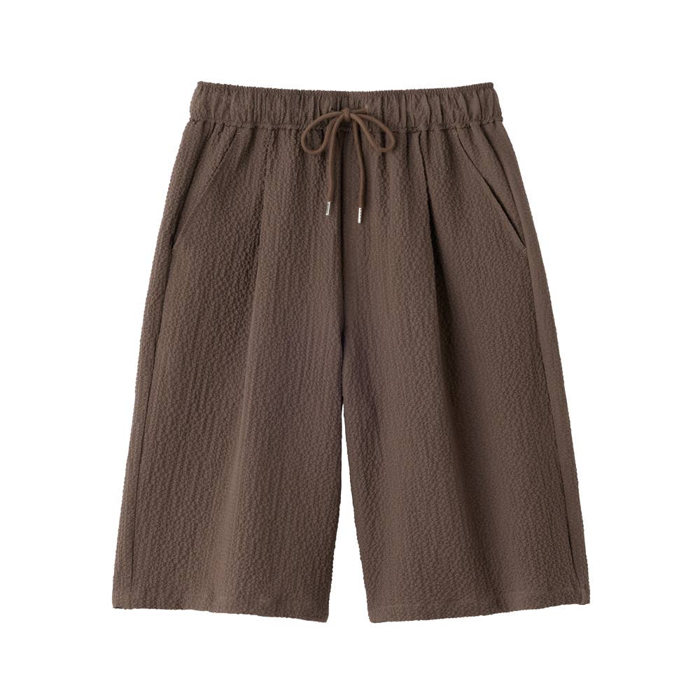 Light Stretch Tuck Wide Shorts BDZ182 Olive Brown