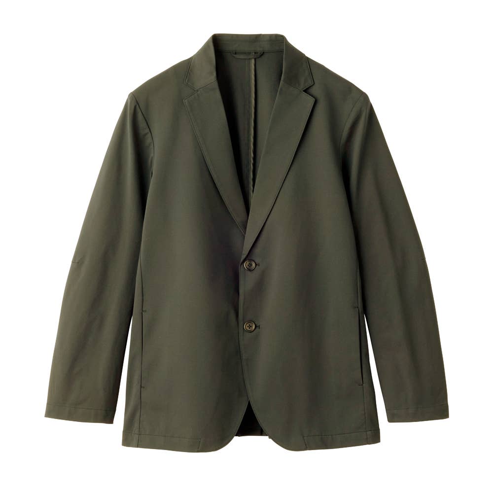 【メッシュストレッチ】テーラードジャケット【送料無料】 BDZ375 カーキ