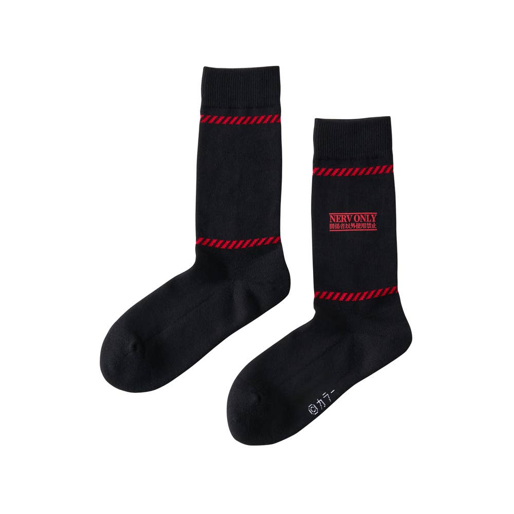 【エヴァンゲリオン】コラボソックス クルー丈 メンズ BDZ951 ブラック【NERV】
