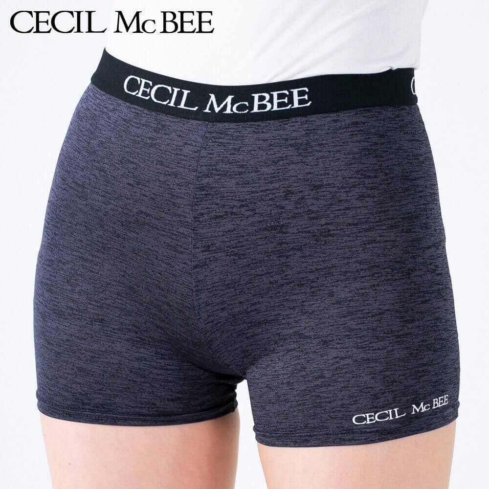 ＜GUNZE グンゼ＞ CECIL McBEE（セシルマクビー） オーバーパンツ1分丈（レディース） ブラック M-L