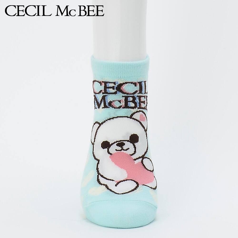 ＜GUNZE グンゼ＞ 10%OFF！CECIL McBEE（セシルマクビー） キャラクターソックス（レディース）【SALE】 サックス 23-25