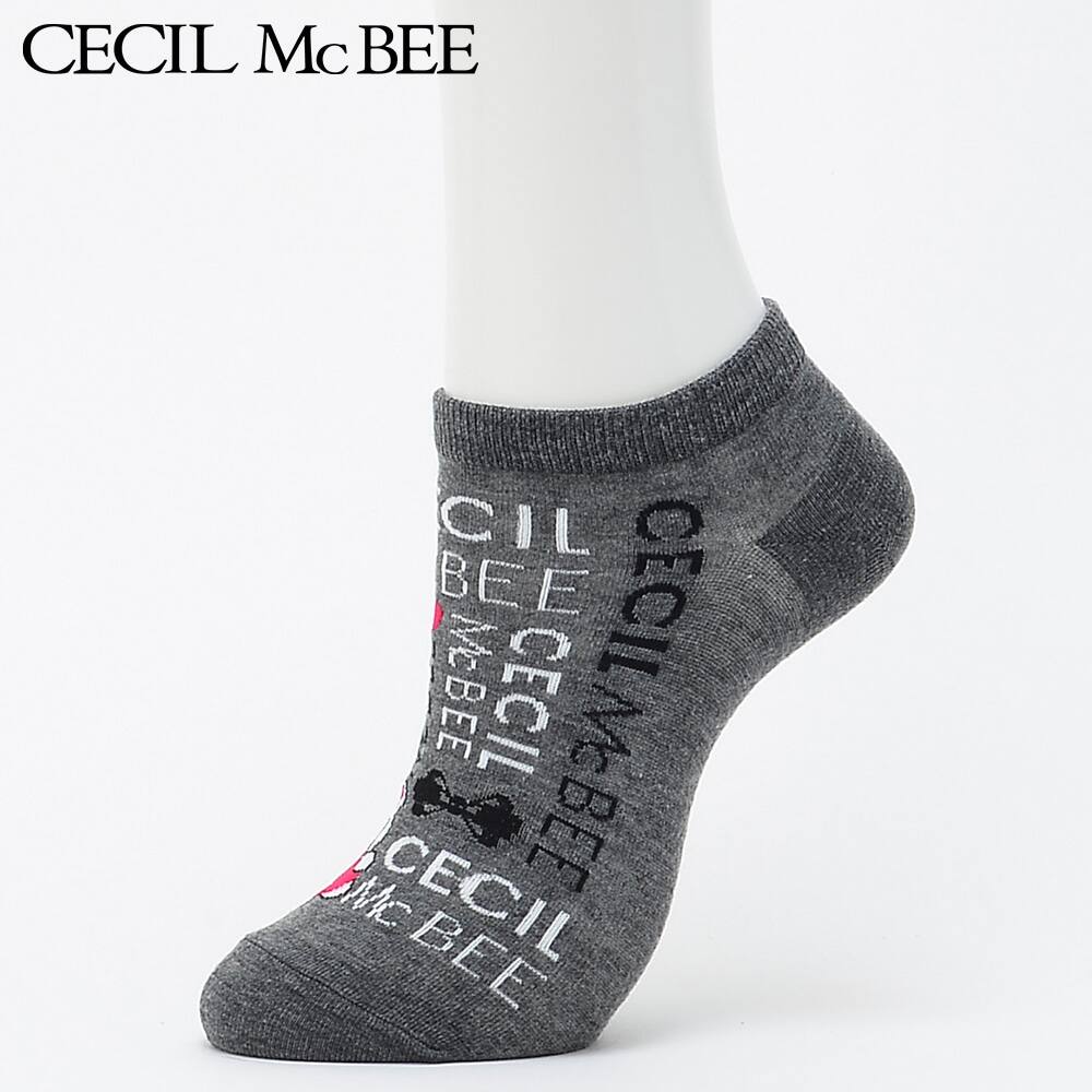 ＜GUNZE グンゼ＞ 10%OFF！CECIL McBEE（セシルマクビー） キャラクターソックス（レディース）【SALE】 グレー 23-25画像