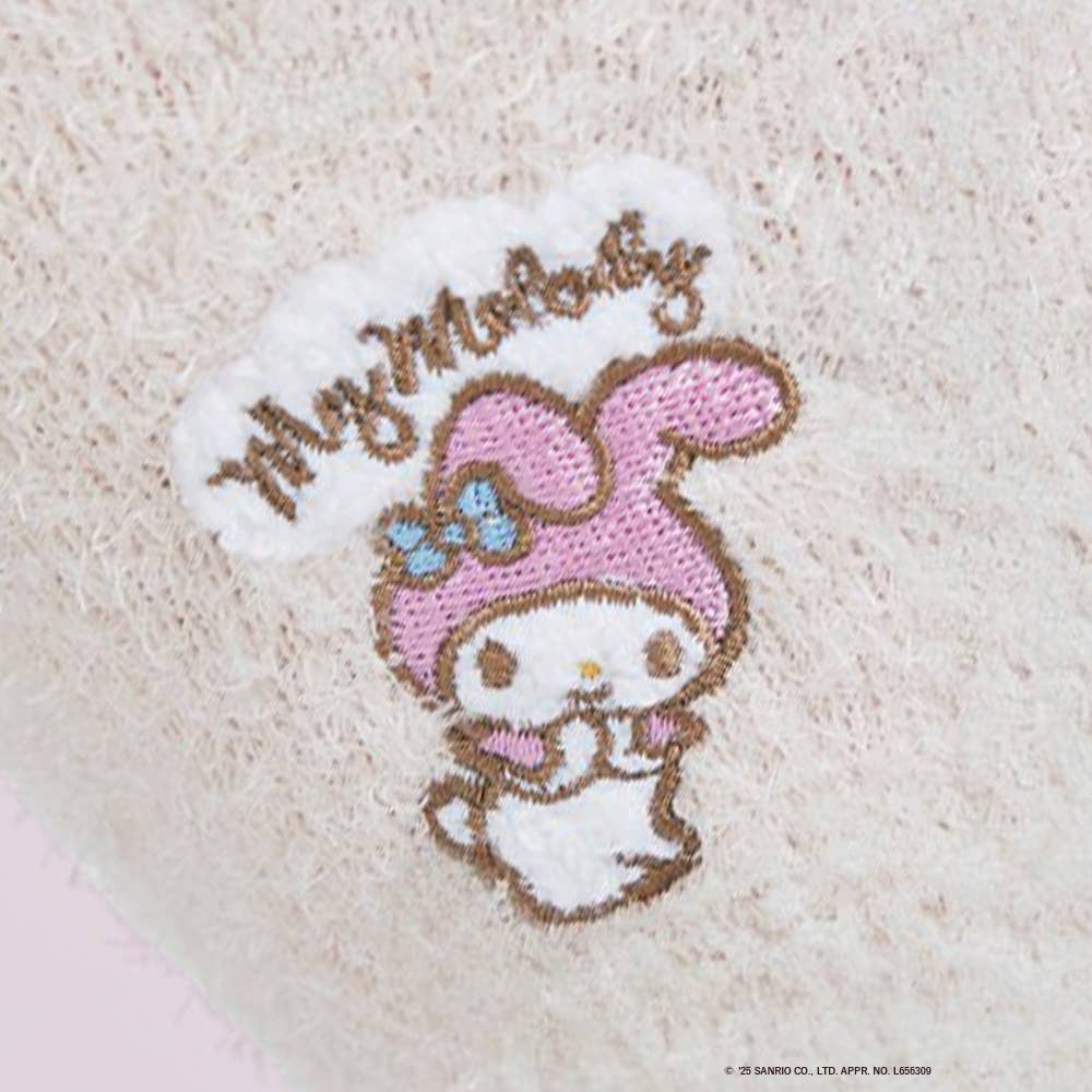 【MASH×GUNZE】マイメロディもこもこ着圧ナイトオーバーニーソックス BL402B ペイルピンク