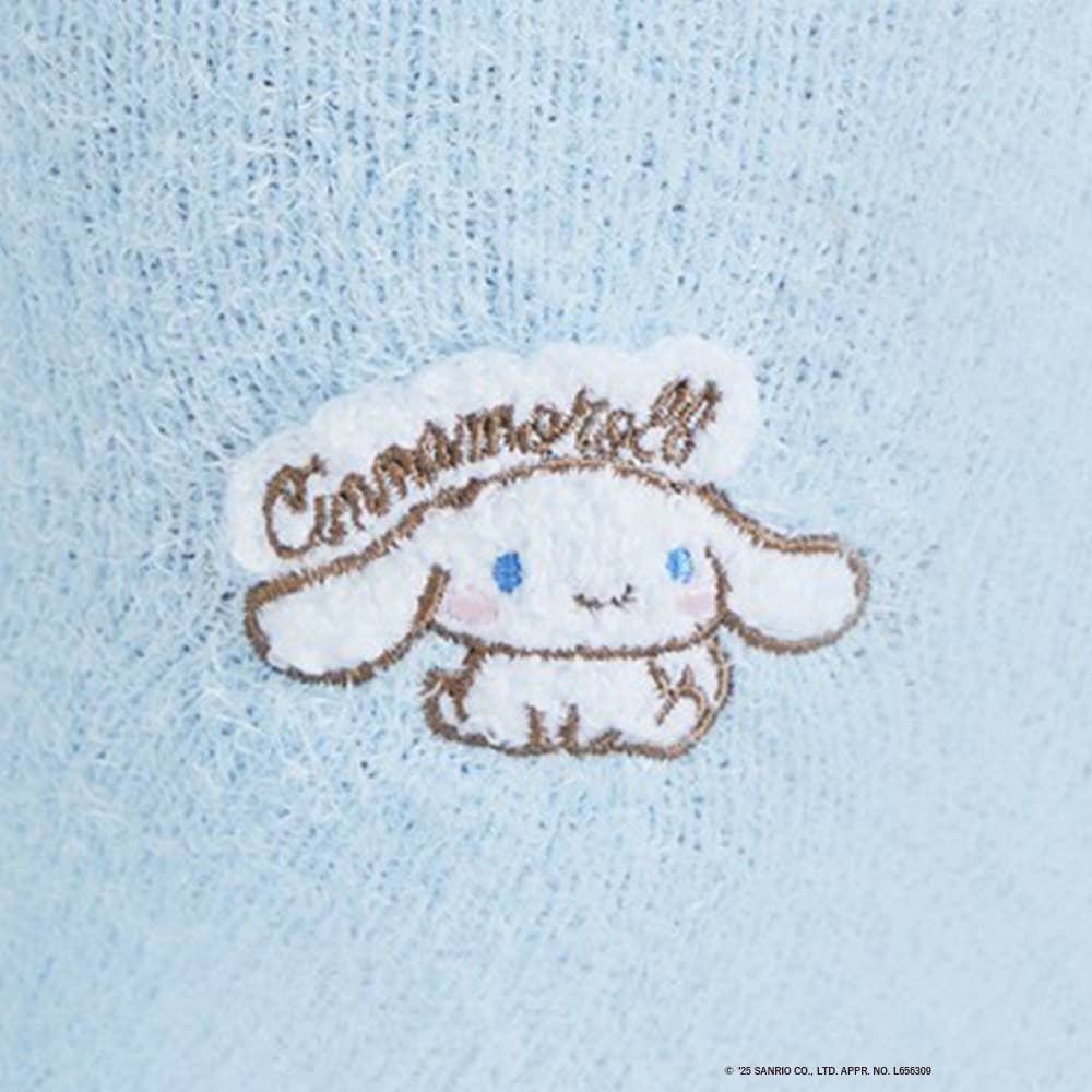 【MASH×GUNZE】シナモロールもこもこ着圧ナイトオーバーニーソックス BL412B ペイルブルー