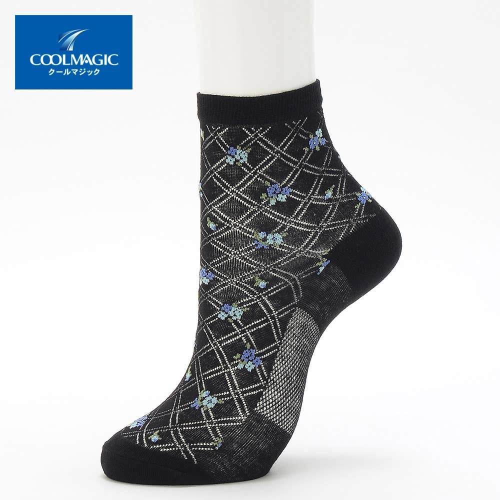 吸汗ｄｒｙ花柄ソックス クルー丈 レディース Sale レディース