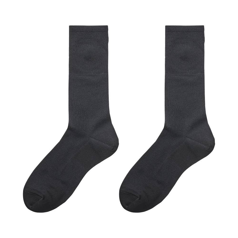 【表糸綿100%】クルー丈ソックス メッシュ柄 2足組【SALE】【くつしたの日対象】 CGX002 ブラック