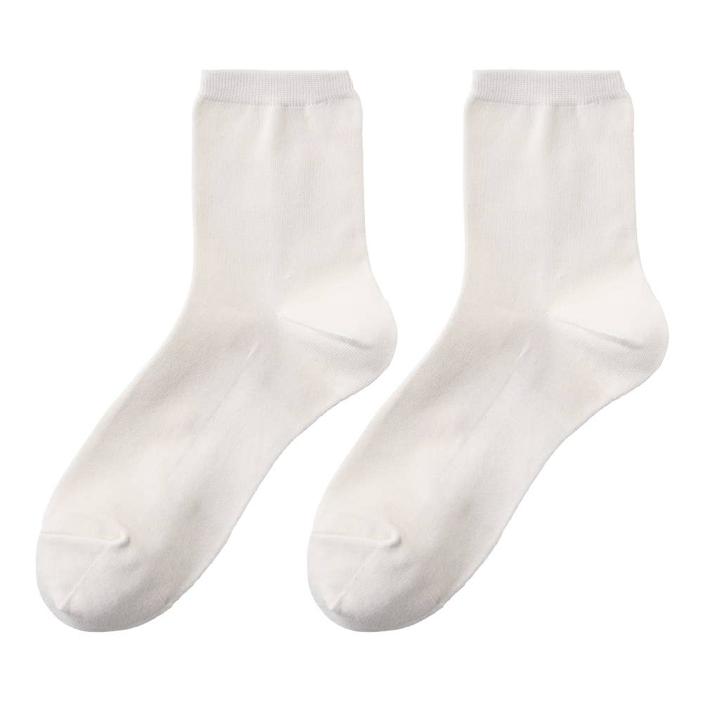 【表糸綿100%・涼感】クルー丈ソックス　2足組【SALE】 CGX501 ペイルベージュ