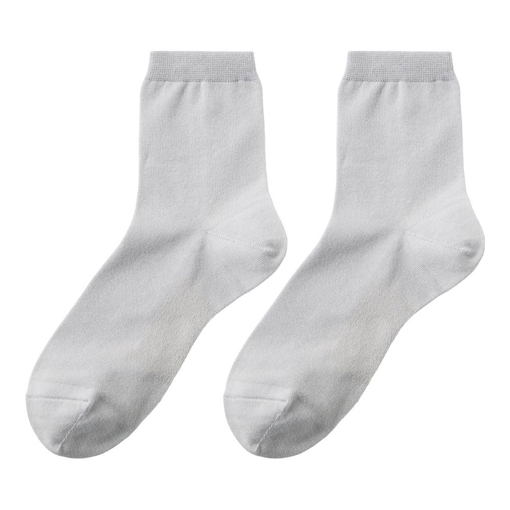 【表糸綿100%・涼感】クルー丈ソックス　2足組【SALE】 CGX501 ペイルグレー