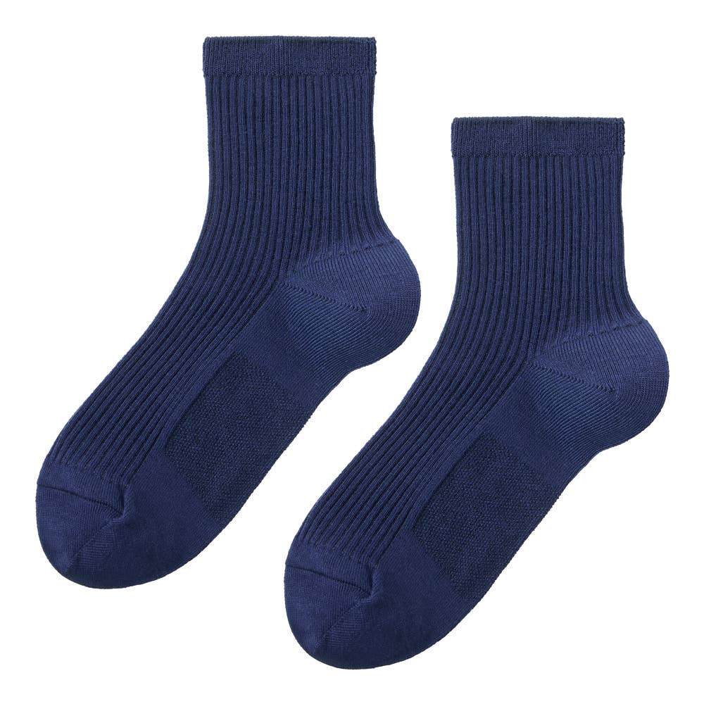 【W冷感】リブ柄ソックス　2足組【SALE】 CGX511 モクネービー