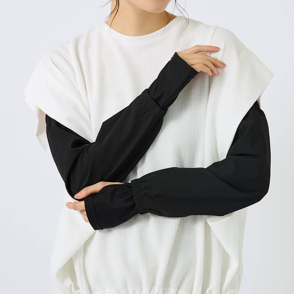 【冷感・メッシュ】  ゆったりアームカバー CGZ762 ブラック