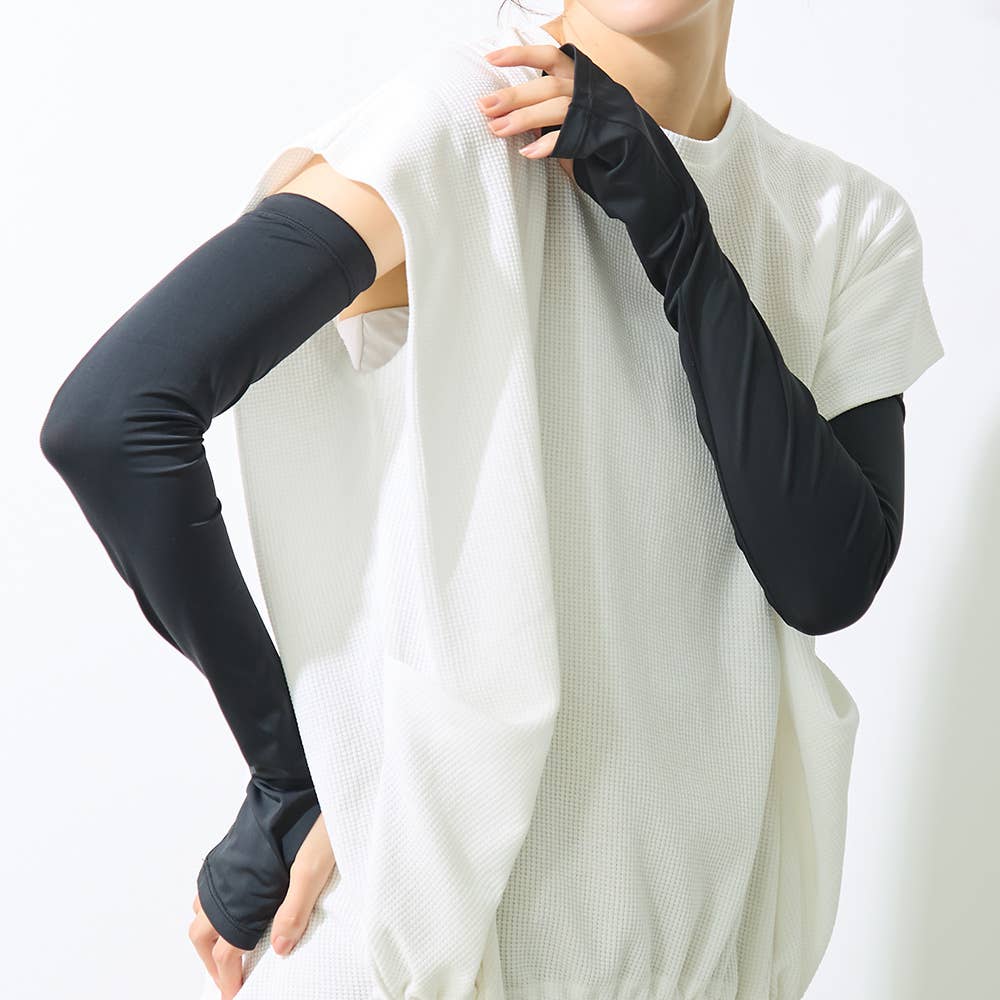 【冷感】 着る日焼け止め アームカバー CGZ764 ブラック