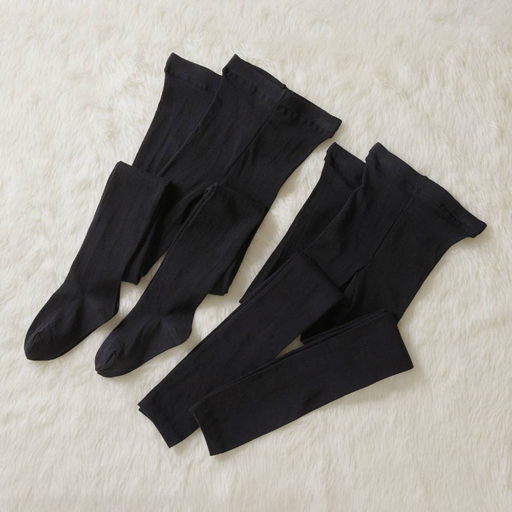 ネット限定お得福袋【あったか綿入りレギンス・タイツ】4枚セット FLG24L15 ブラック