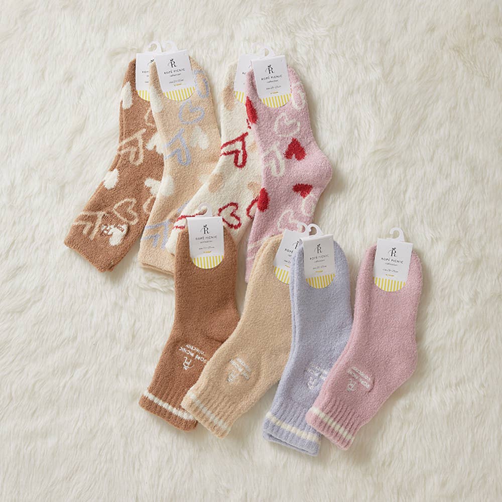 ネット限定お得福袋【とろふわルームソックス】おまかせ8足セット FLG24L20 セットカラー１