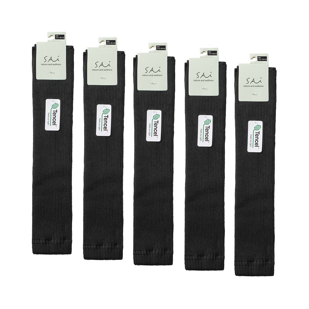 ネット限定お得福袋【やわらか2wayウォーマー】同色5足セット FLG25L10 ブラック