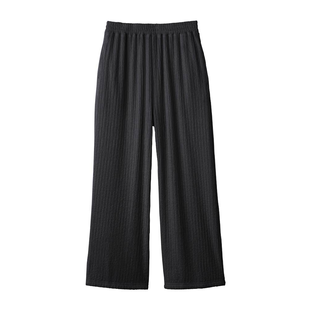 【ワイド】ジャカードパンツ【送料無料】【SALE】 FTXL17 ブラック