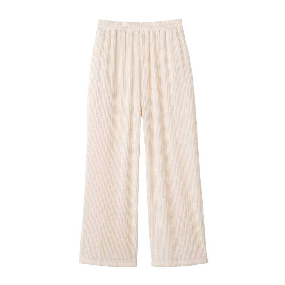 【ワイド】ジャカードパンツ【送料無料】【SALE】 FTXL17 アイボリー