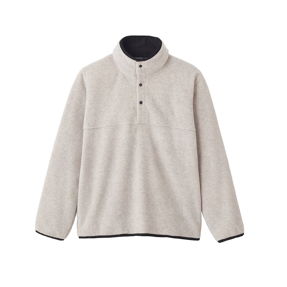 フリースハーフボタントップス【SALE】 GDU002 ライトグレー