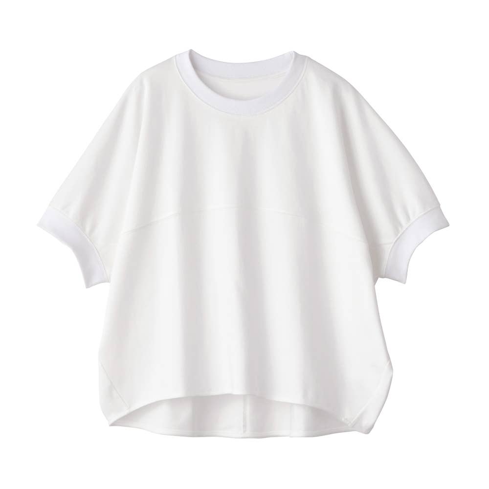 [100% Cotton] Oversized Cut and Sew Top GDZ604 Off-White