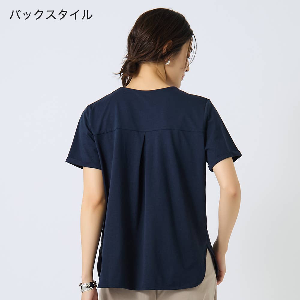 【綿レーヨン】Vネック半袖シャツ GDZ611 E3