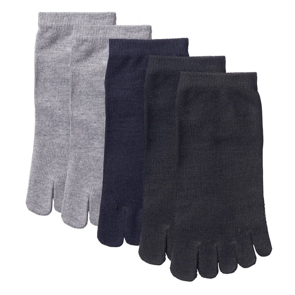 【G221】レディース綿混ソックス5本指 スニーカー丈(5足組) GM0502 Aアソート