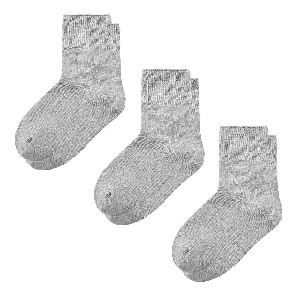 【ネット限定お得3足セット】ミドル丈 綿高混率ソックス【SALE】 GQX302 グレー