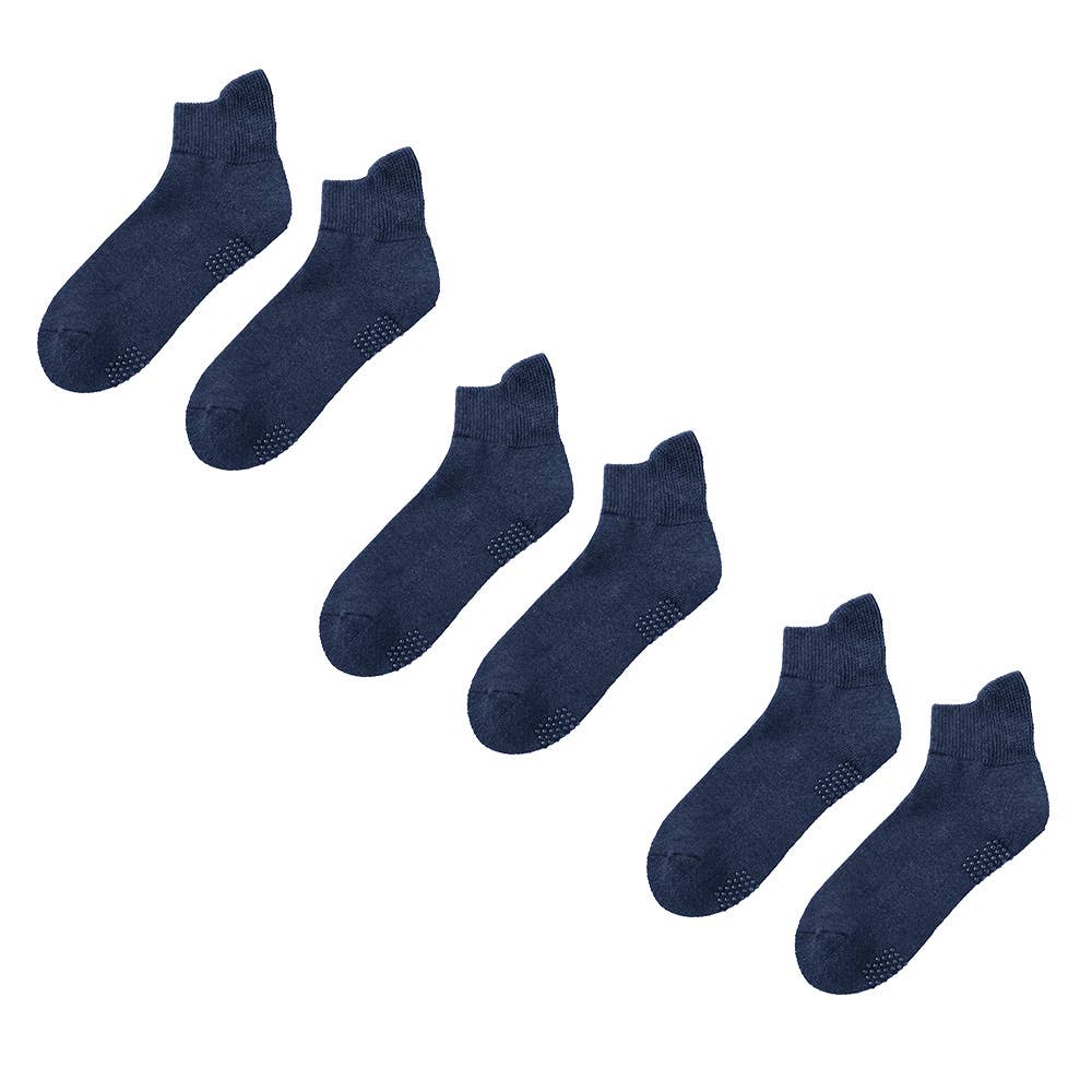 【ネット限定お得3足セット】ショート丈 足底パイルソックス【SALE】 GQX351 インディゴ