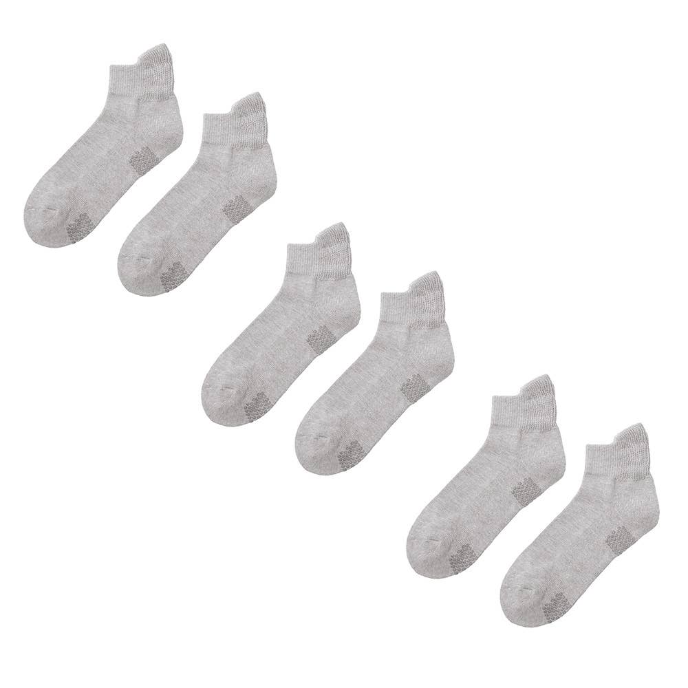 【ネット限定お得3足セット】ショート丈 足底パイルソックス【SALE】 GQX351 モクグレー