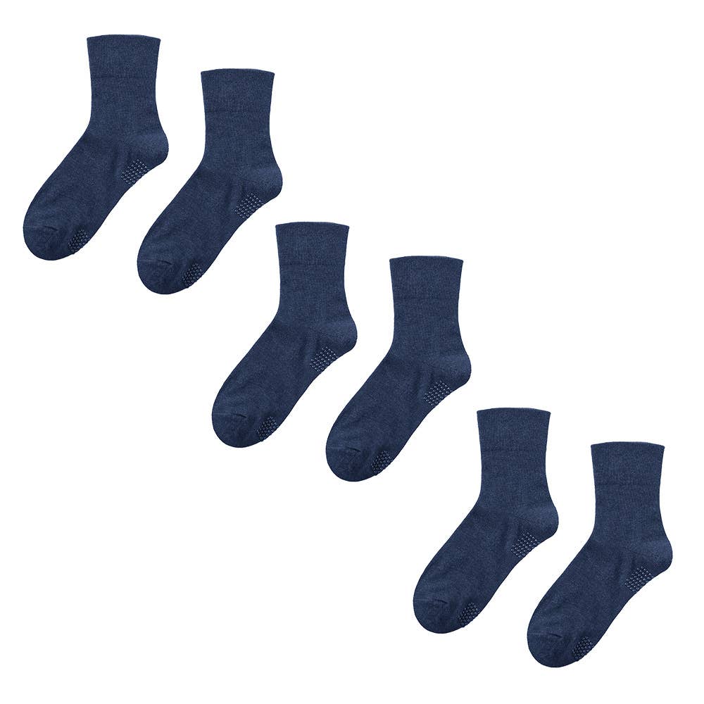 【ネット限定お得3足セット】ショート丈 口ゴム無しソックス【SALE】 GQX352 インディゴ