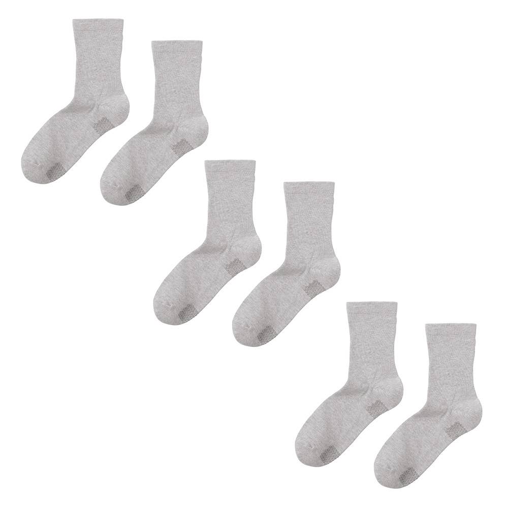 [Online Exclusive 3-Pair Set] Mid-Length Elasticless Socks GQX353 Moke Gray