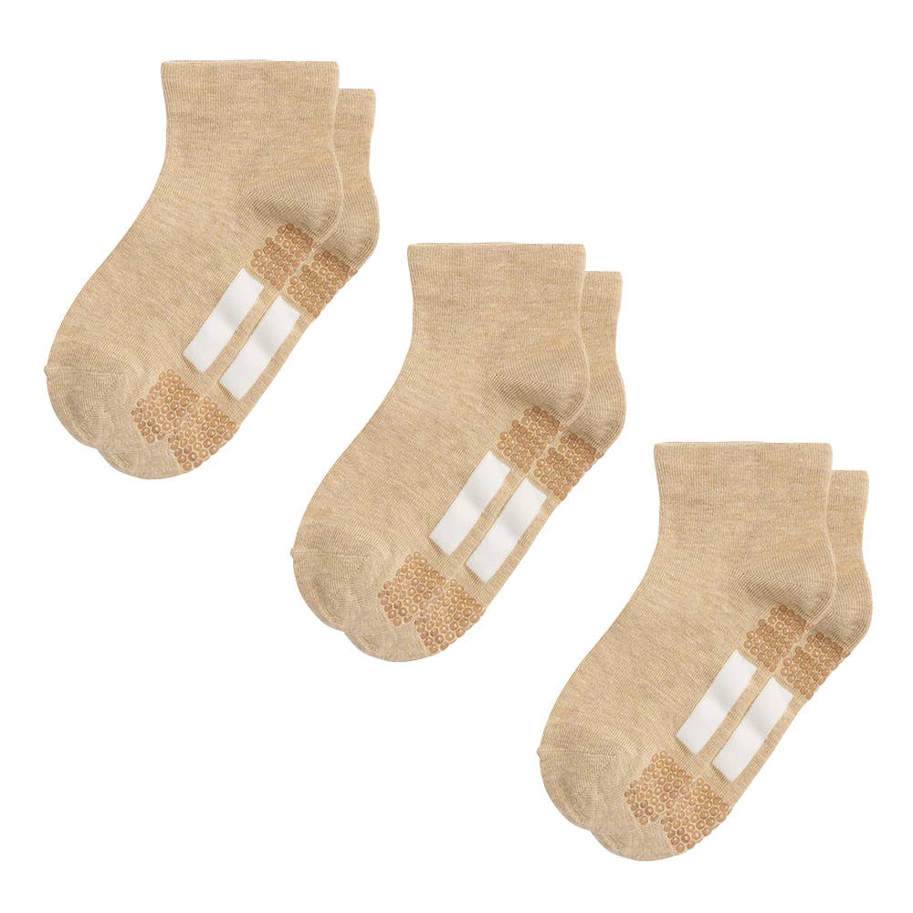 ネット限定3足セット【シニア向け】履きくちゆったり靴下 GQY752 モクベージュ