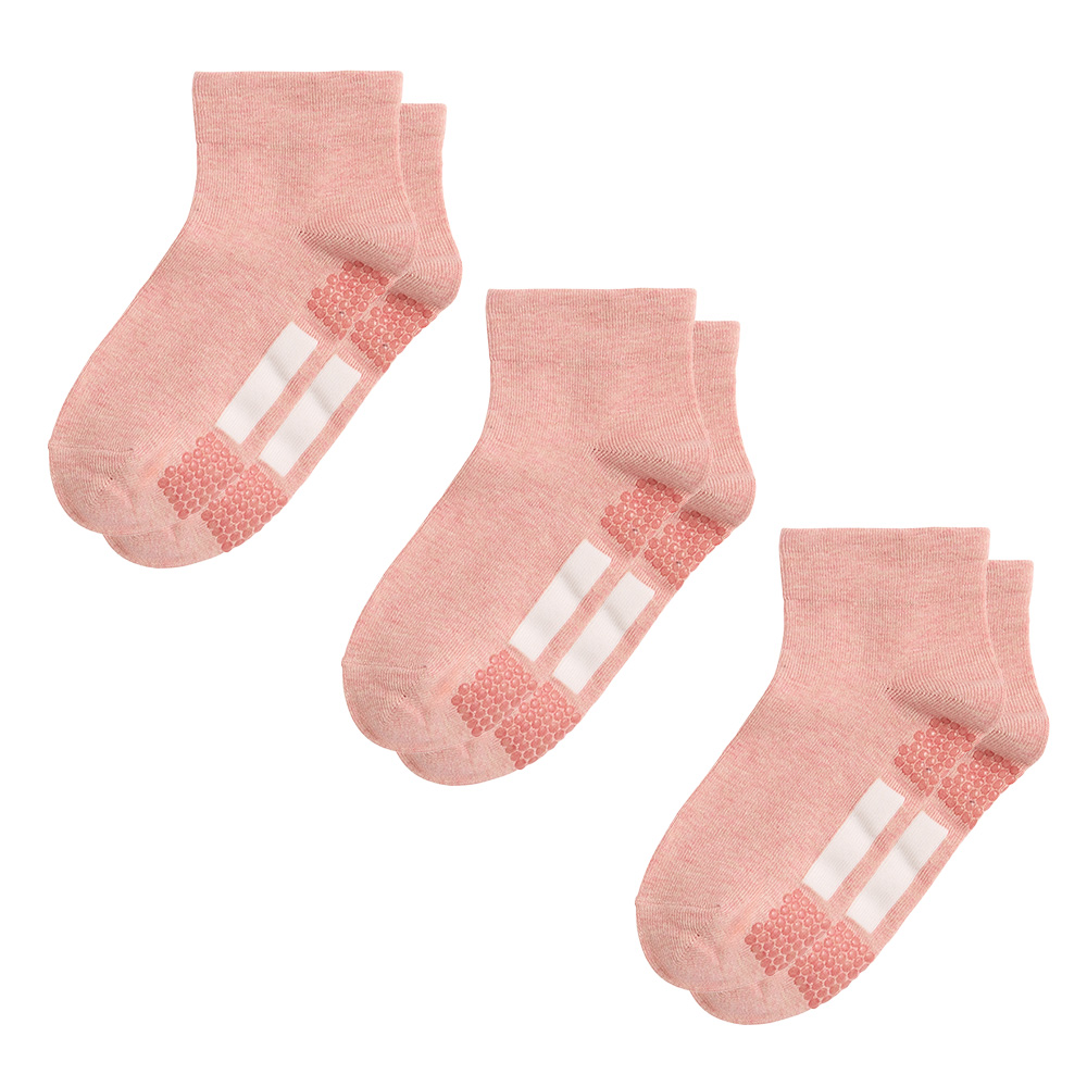 ネット限定3足セット【シニア向け】履きくちゆったり靴下 GQY752 モクピンク