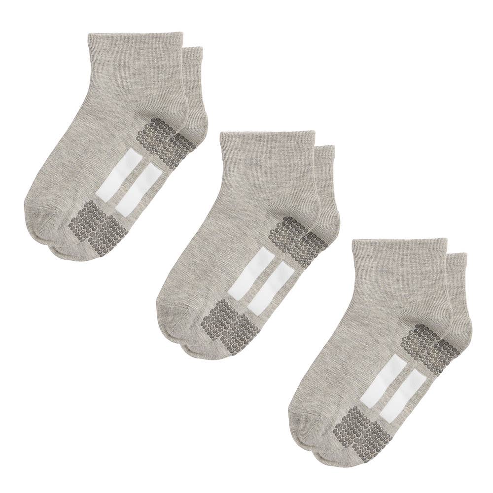 ネット限定3足セット【シニア向け】履きくちゆったり靴下 GQY752 モクグレー