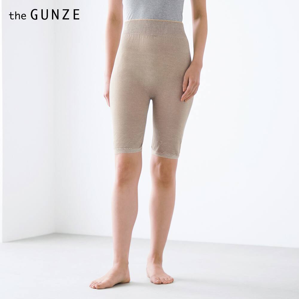 綿シルク】ふんわりガーゼのペチパンツ 5分丈 GUF3 :レディース インナーパンツ・レギンス・ガードル