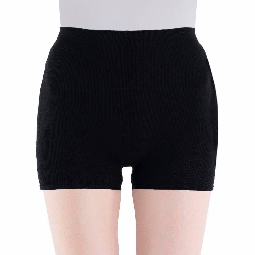 【吸湿発熱】1分丈オーバーパンツ HGS701 ブラック