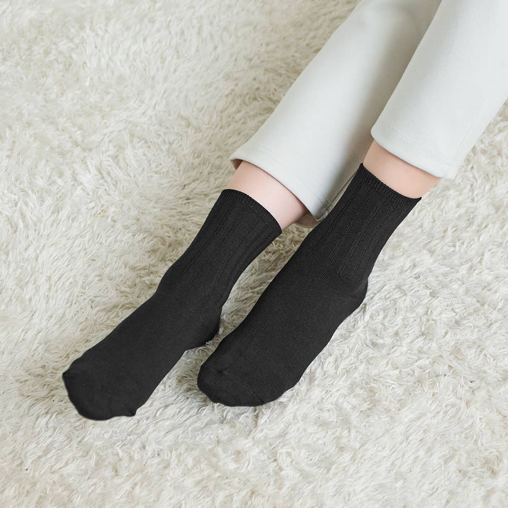 ネット限定3足セット【暖か綿混】無地クルー丈靴下 HGY591 E1