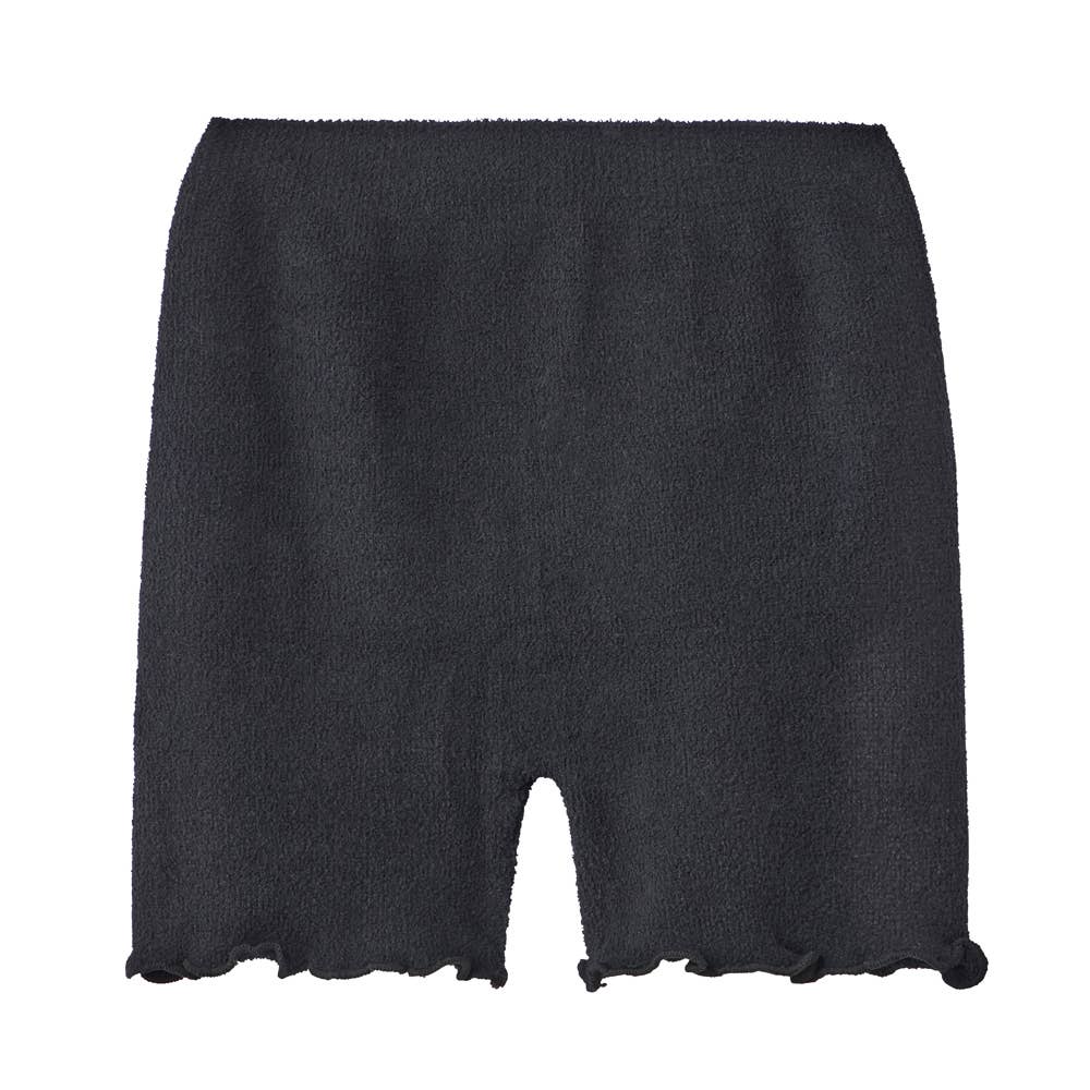 【ふわふわ】お腹縫い目なし1分丈オーバーパンツ HGY702 ブラック