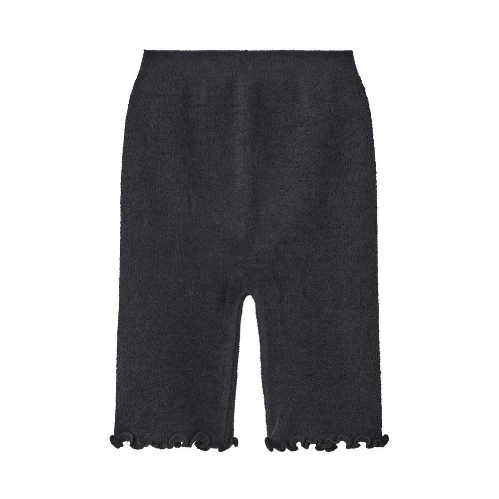 【ふわふわ】お腹縫い目なし3分丈オーバーパンツ HGY704 ブラック